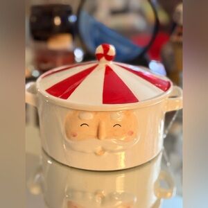 Peppermint Place Christmas Ceramic Serving Dish w Lid